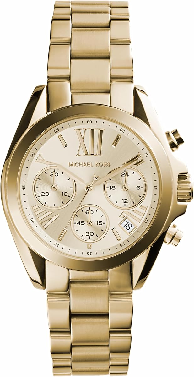 Michael Kors Bradshaw Reloj cronógrafo de acero inoxidable para mujer con pulsera de acero