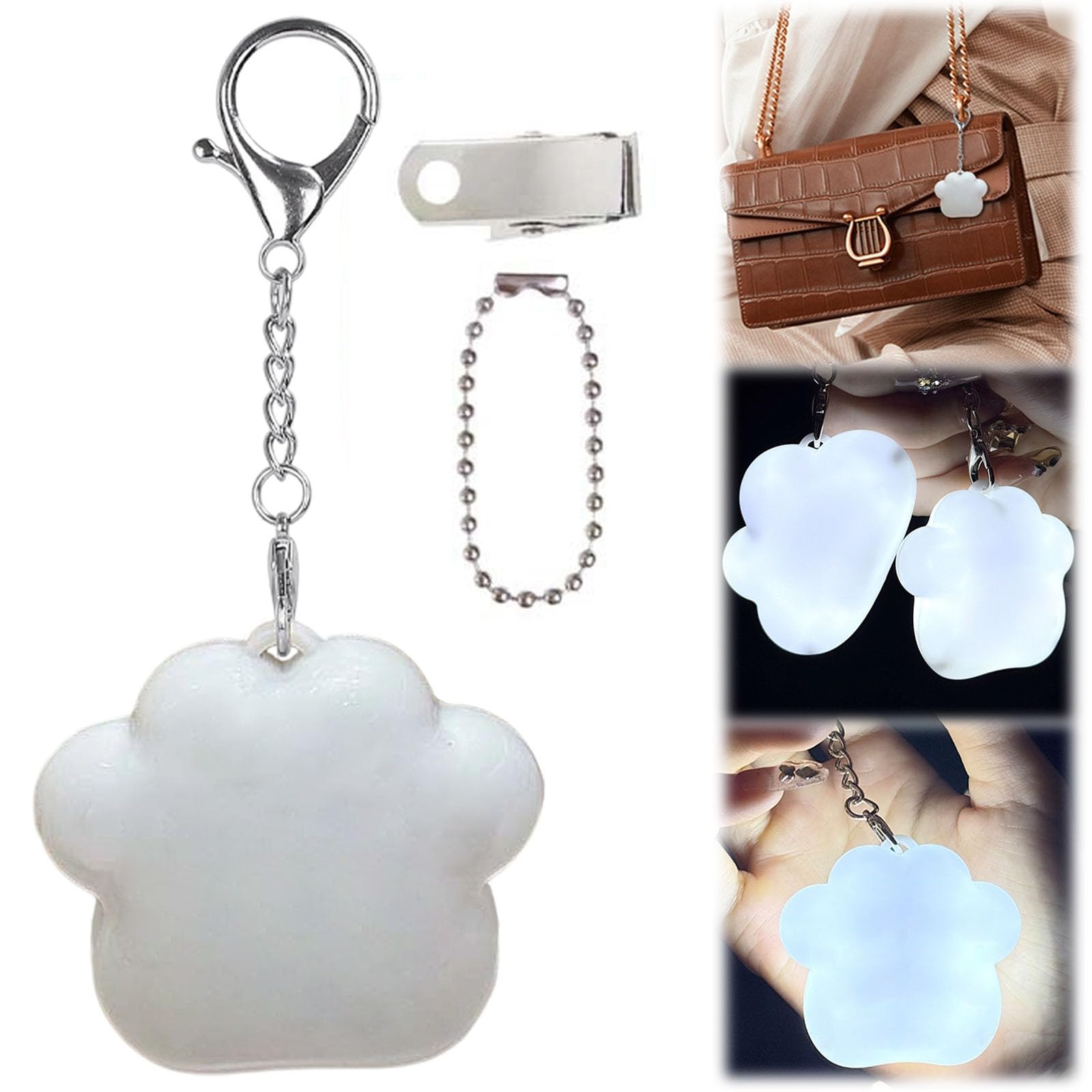 Touch Sensing Light, Sensing Light Purse Lights for Women, LED Automatic Glow Lights, Rechargeable Handbag Mini Flashlight, Compact Cloud/Paw-Shaped Keychain Night Lamp for Wallets (D) â image 1
