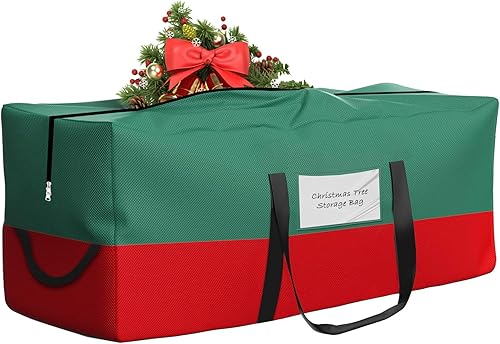 Bolsa de almacenamiento para árbol de Navidad, se adapta a árboles artificiales de hasta 10 pies de alto, material Oxford 600D, bolsa de árbol Verde