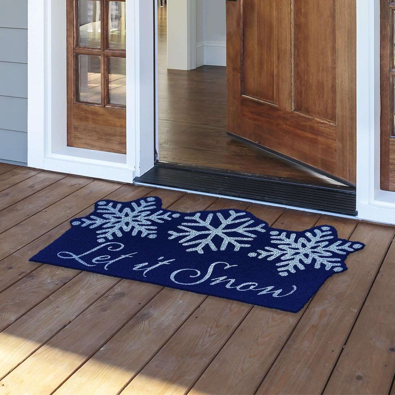 Briarwood Lane Dancing Snowflakes Coir Doormat
