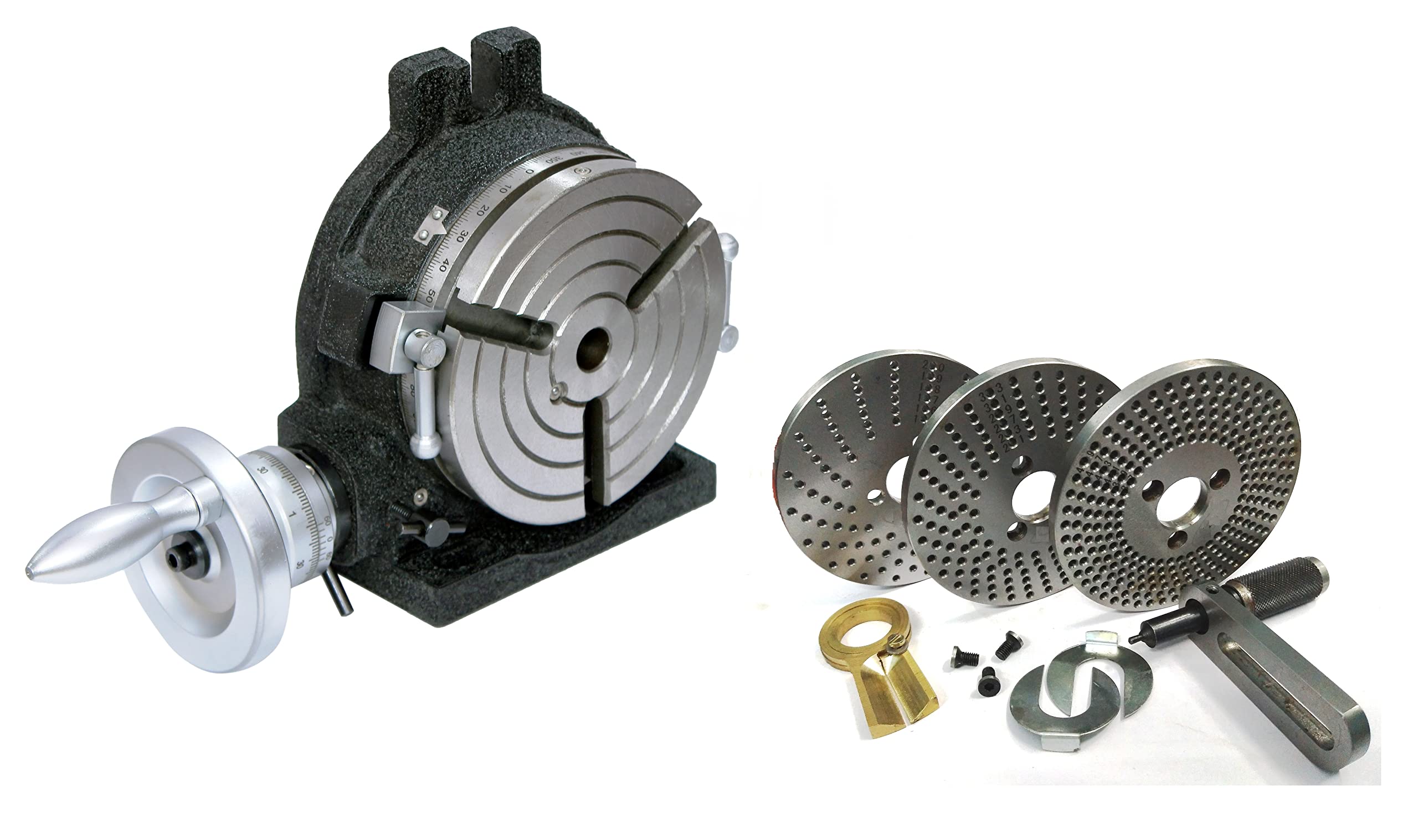 HV6-3 Slot tavola rotante, piastre divisorie in acciaio con kit di indicizzazione manuale gratuito
