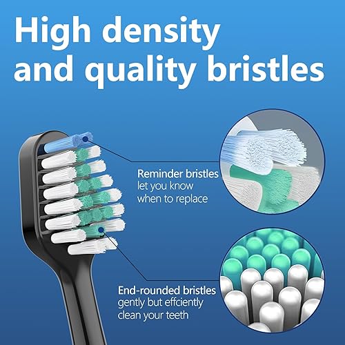Miniatura 7 de Cabezales de repuesto para AquaSonic Duo y Home Dental Center Electric Toothbruh, paquete de 10, color negro