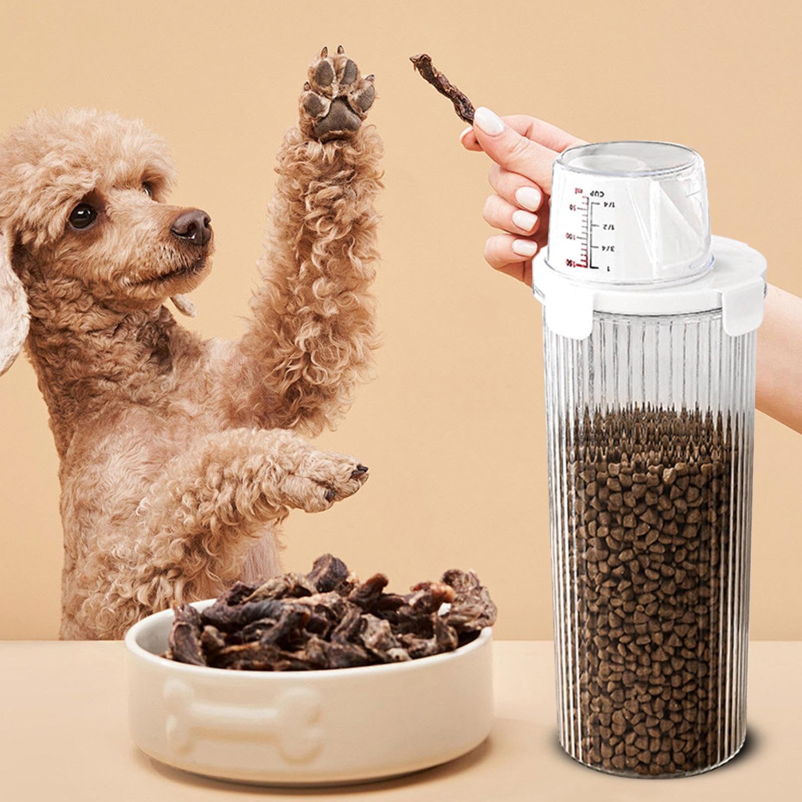 Contenedor de comida para gatos – Contenedor hermético de almacenamiento de alimentos para perros – Dispensador hermético de gran capacidad, suministros para mascotas, accesorios de cocina para