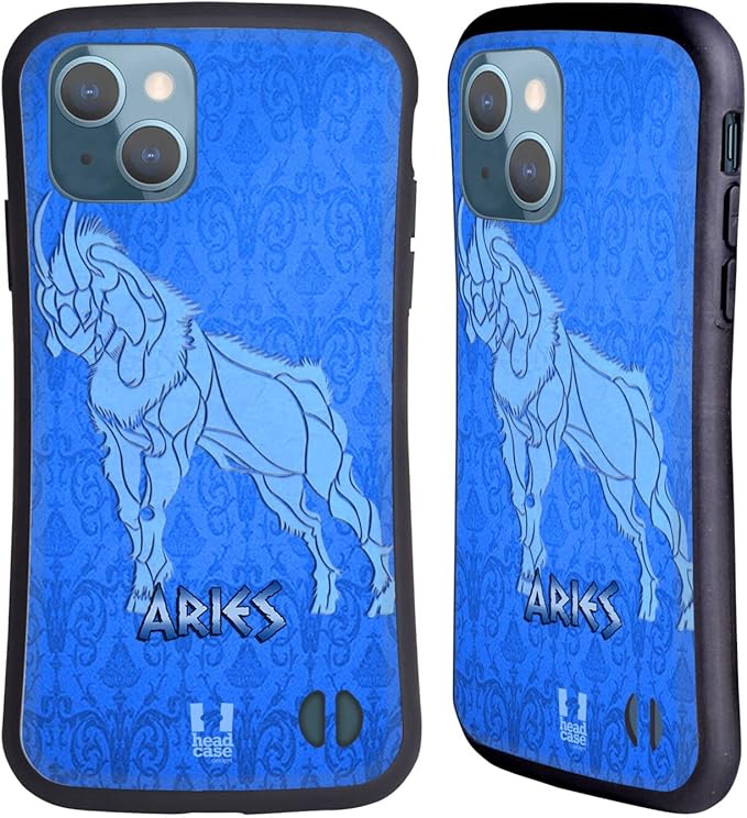 Head Case Designs Aries Zodiac Signs Hybrid Case Compatible with Apple iPhone 13