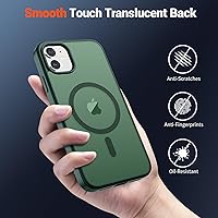 Vista 1398 de SUPFINE Funda magnética para iPhone 11 (compatible con MagSafe) (protección contra caídas de grado militar), translúcida mate a prueba de golpes