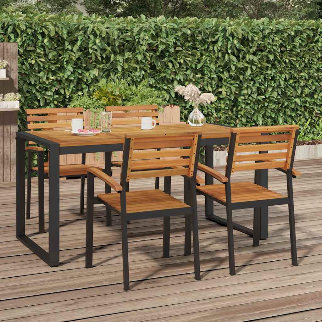 vidaXL Table de Jardin et Pieds en Forme de U 160x80x75 cm Bois Acacia, Table d'extérieur, mobilier de Jardin, Meubles de Patio, Table de Patio