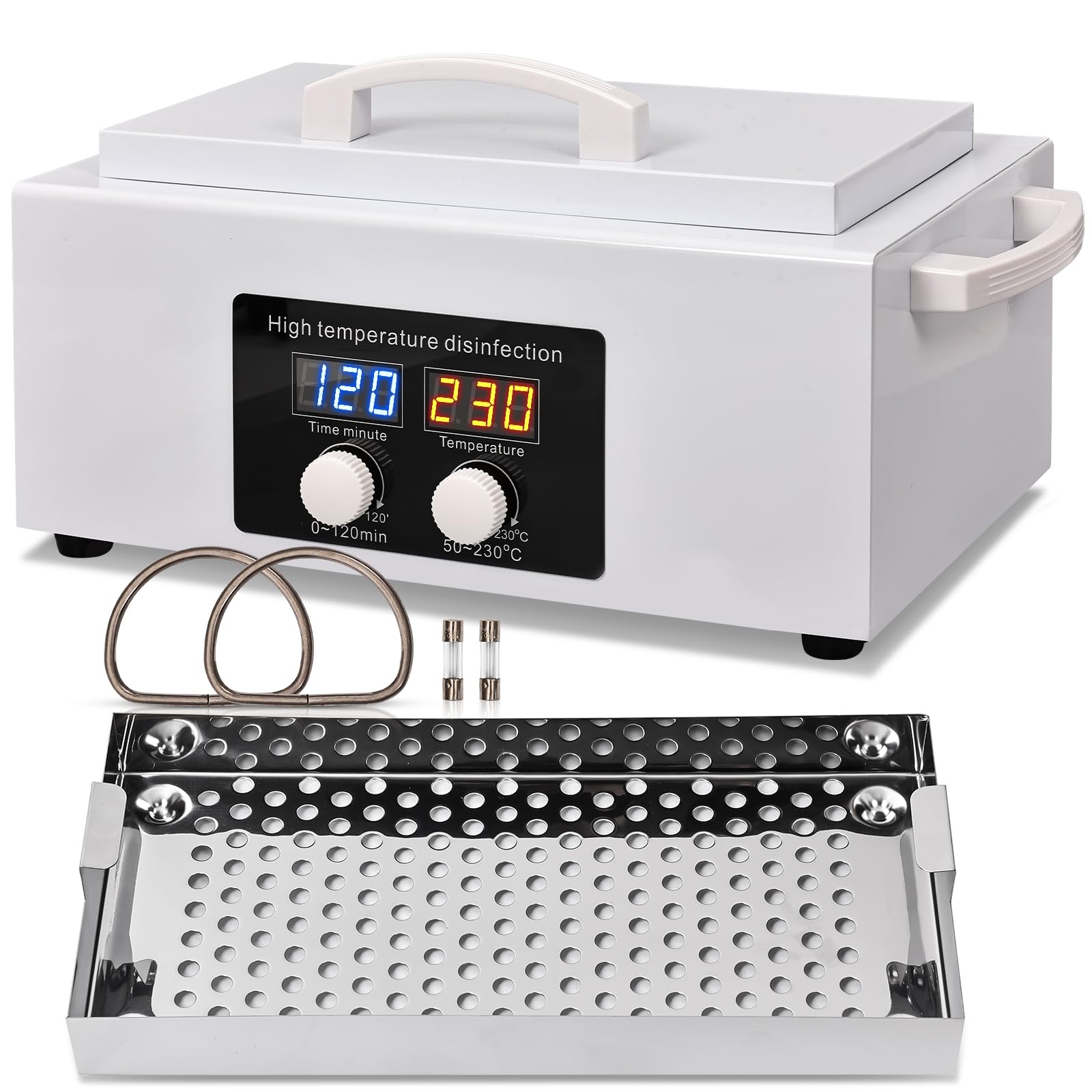 Dry Heat Sterilizer,Professional Nail Tool Steriliser Machine for Salons & Clinics,230°C Hot Air Steriliser with LED Display, Autoclave Sterilizer for Scissors, Tweezers & Metal Tools,300W