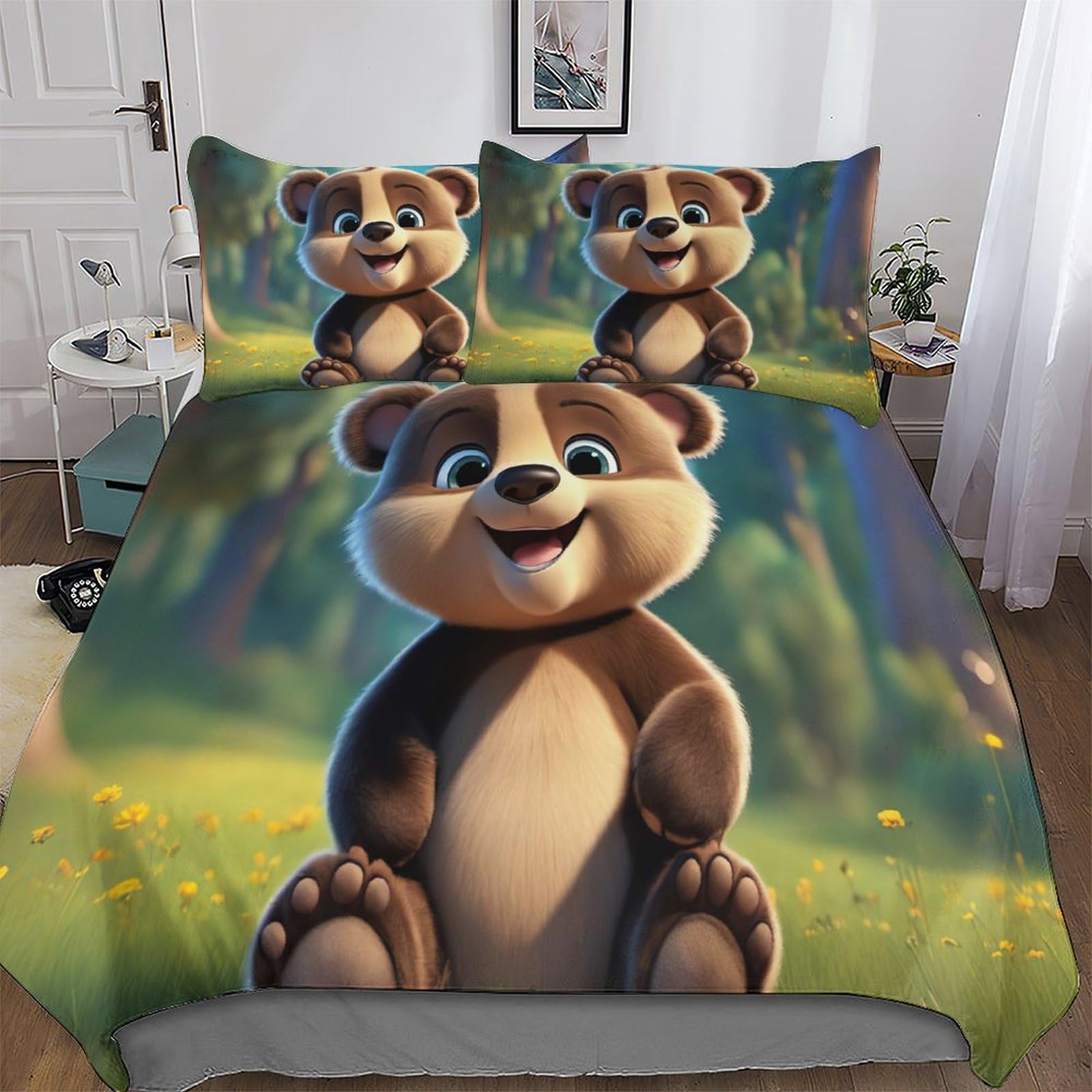 Housse de couette ours pour chambre enfant et adulte 200x200