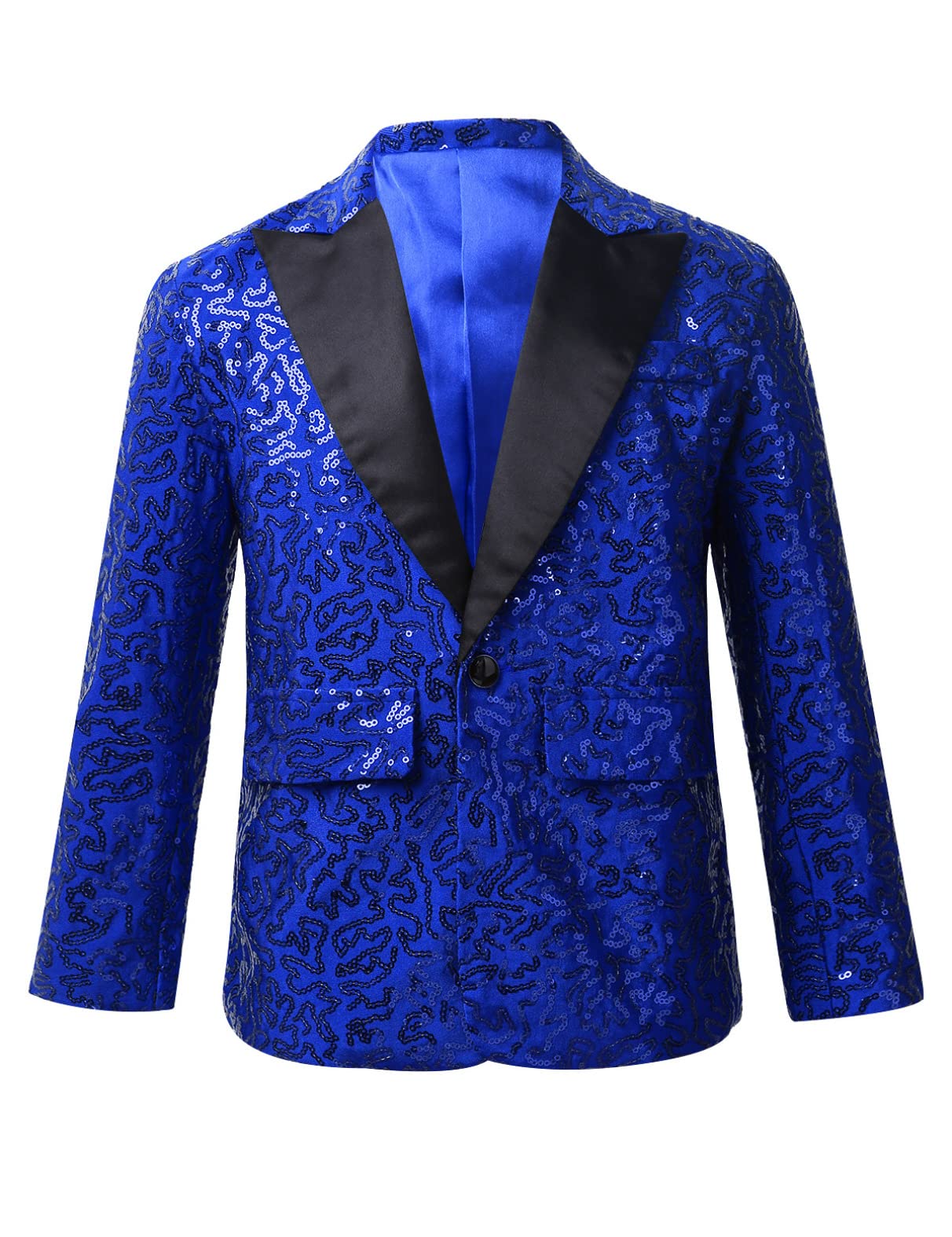 iiniim Enfant Garçon Blazer à Paillettes Brillant Vestes Costume Soirée Mariage Cérémonie Gentleman Blouson Jacket De Fête Performance 5-16 Ans
