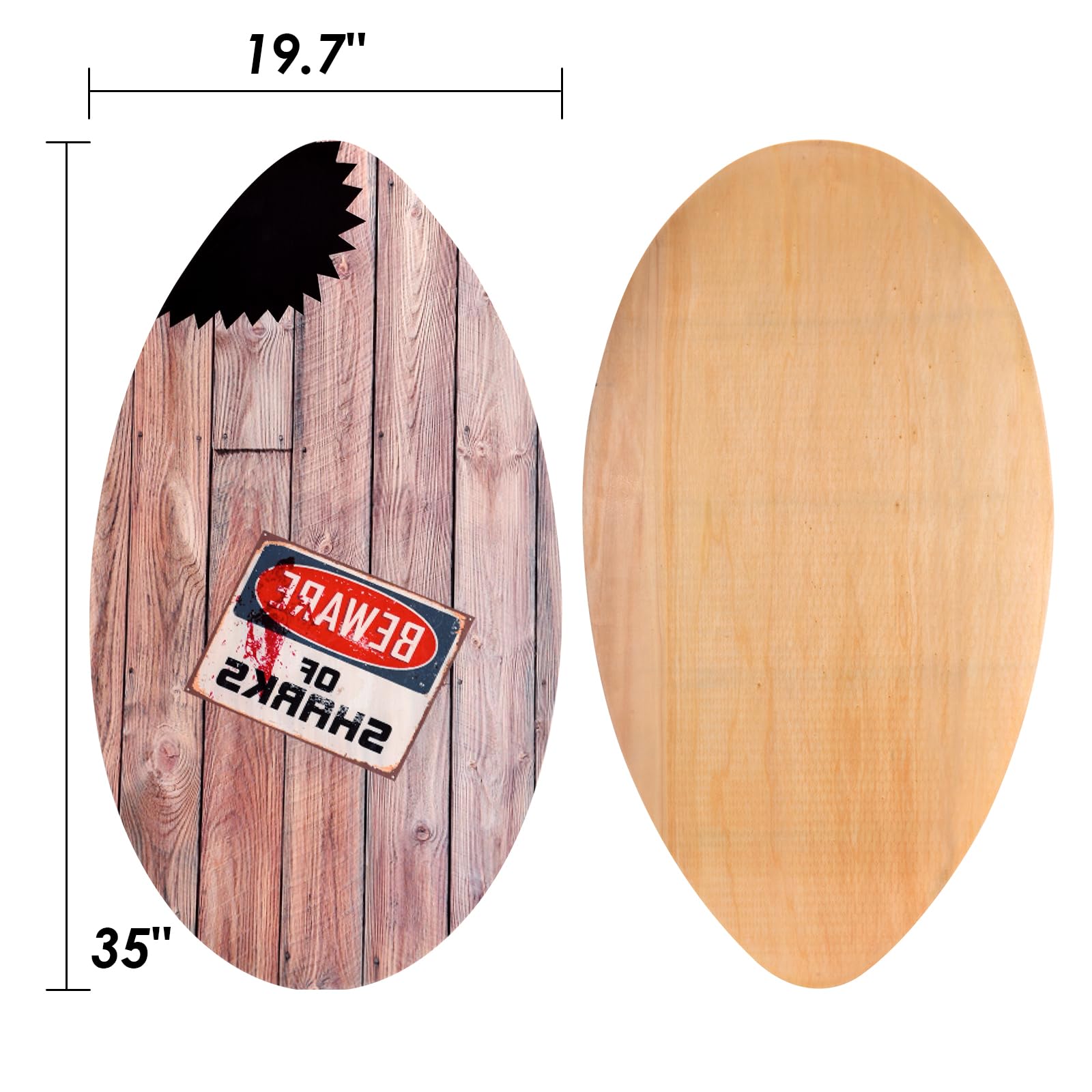 seething 35 Inch Skimboard with High Gloss Coat Wood Skim Board for Beginners,Kids, Teenagers, Adults and All Skimming