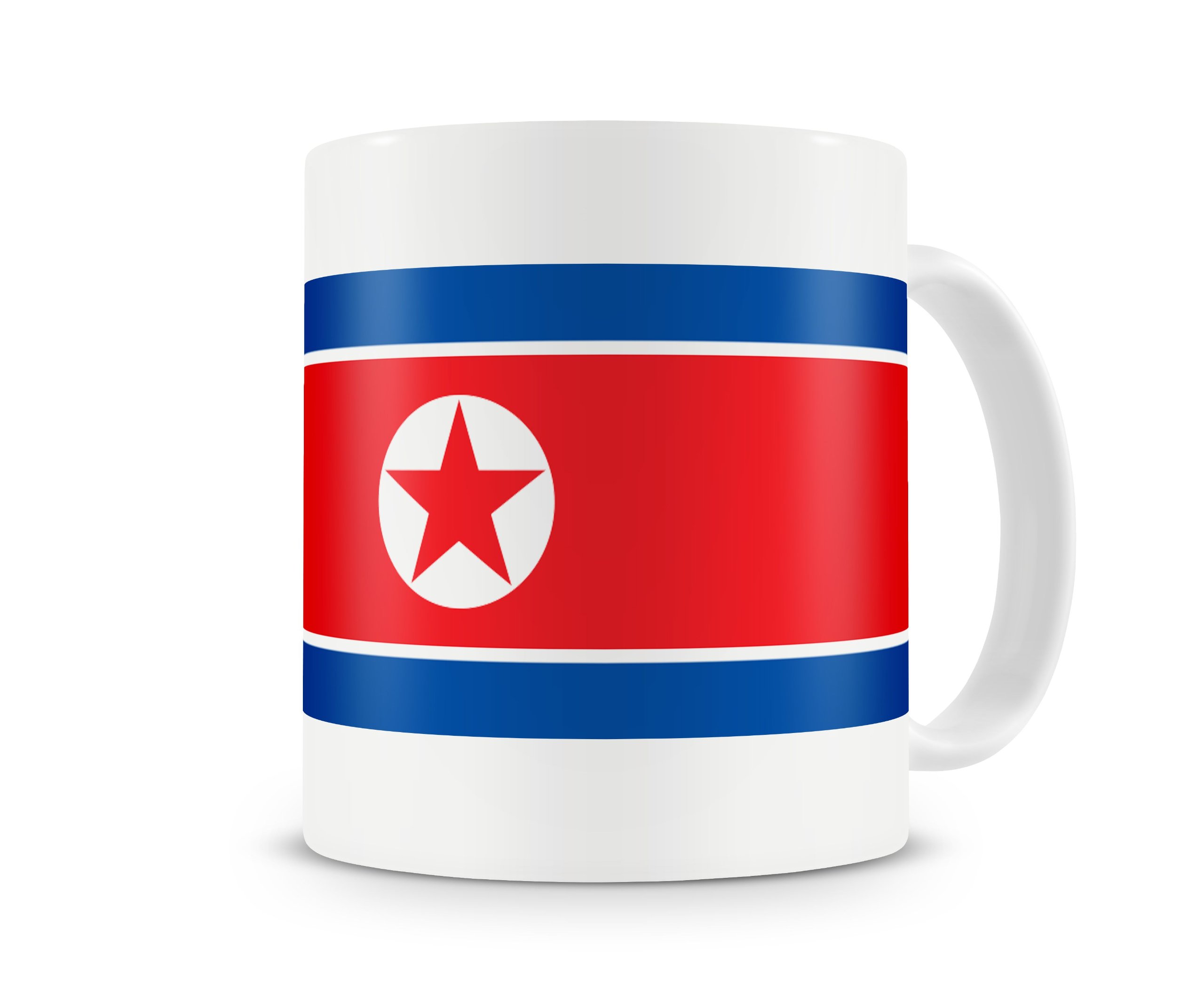 Teetreedesigns North Korea Flag Printed Ceremic Mug