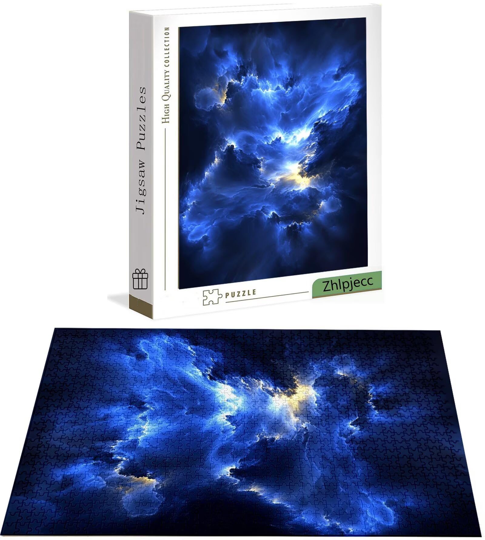 Niebieskie puzzle 3000 sztuk, puzzle w chmurze 3000 sztuk dla dorosłych i nastolatków, drewniane puzzle z wykwintnym opakowaniem, rodzinne gry edukacyjne, dekoracje domu, prezent dla dorosłych H-6541
