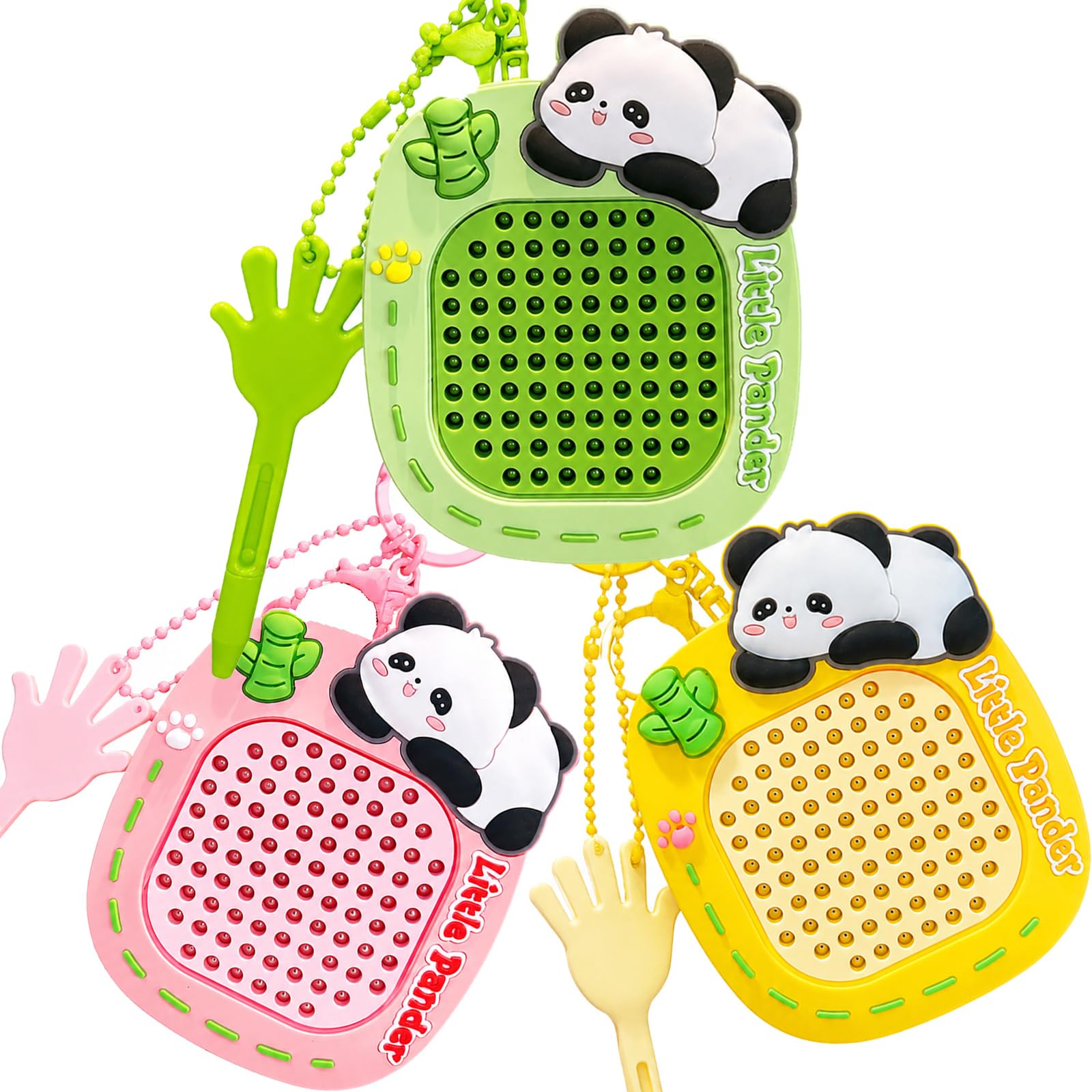 3-Pack Adult Magnetic Fidget Keyrings with Maze, Sketch Panel & Click