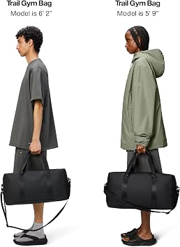 RAINS Trail Gym Bag Waterproof Sports Duffel, Shoulder Strap, 6.9 gal | Waterproof PU gym duffel for women and men; 26 L sports bag, coated zip, mesh pocket, detachable shoulder strap