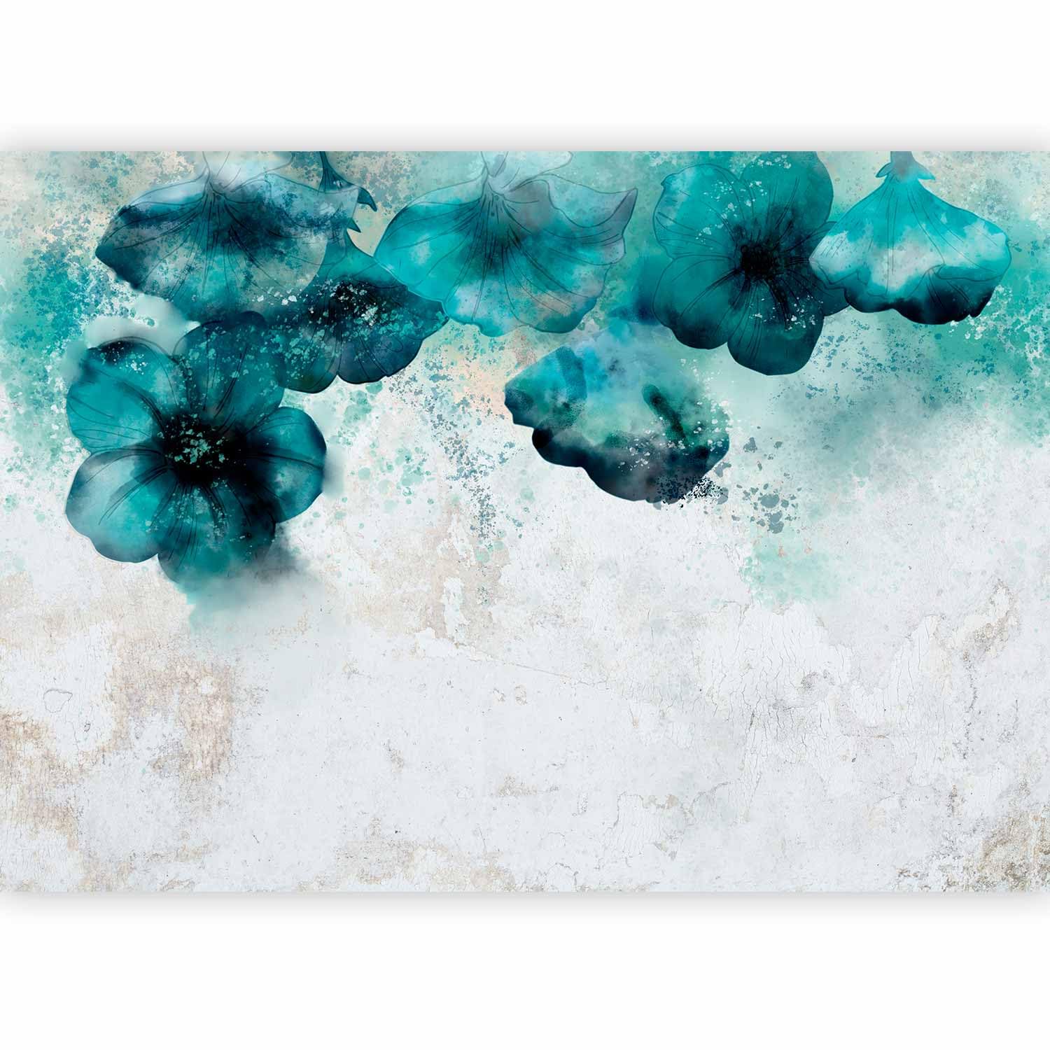 murando - Carta da Parati Adesiva Papavero 392x280 cm Fotomurali Adesivi Murali Rivestimento Parete Moderna per Pareti Adesiva Muro Decorativo Fotomurale Soggiorno Fiori blu Natura come dipinto