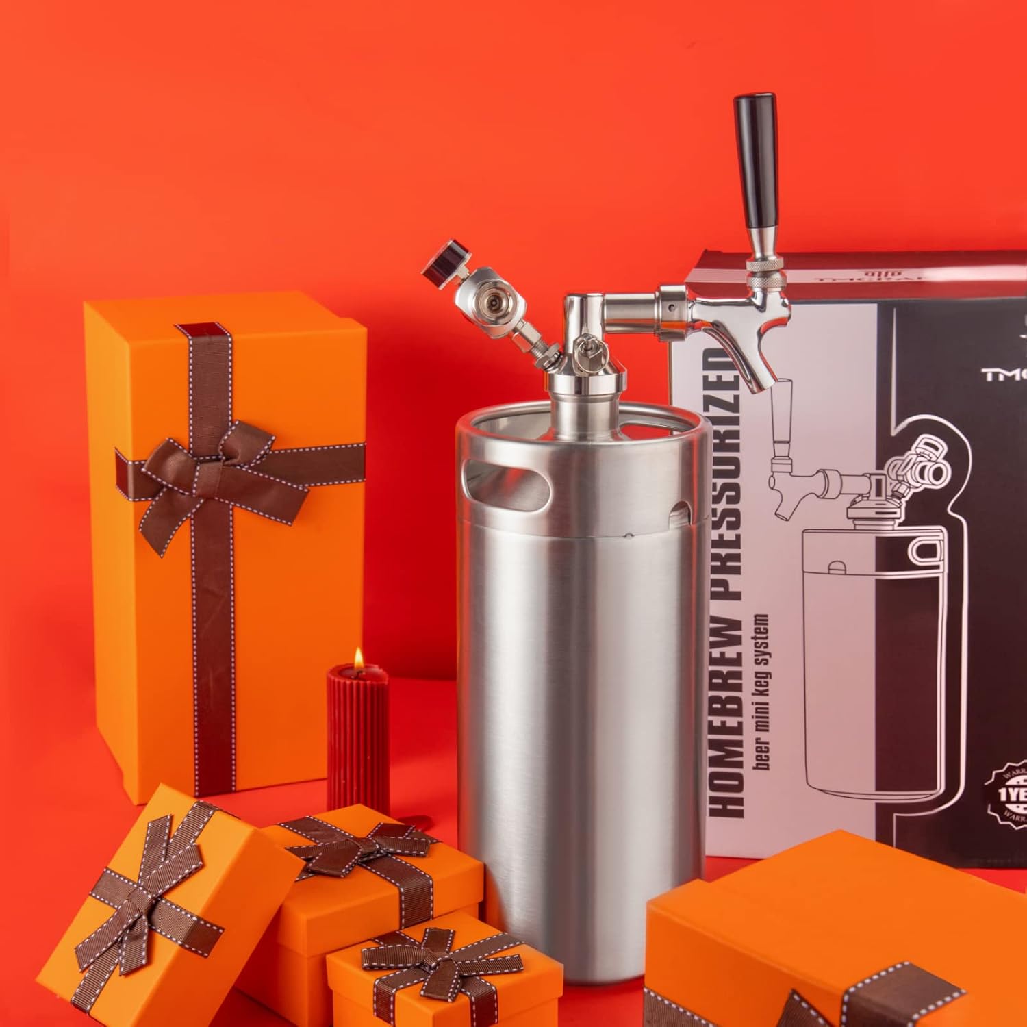 TMCRAFT Homebrew Mini Keg System Displayed with Gifts