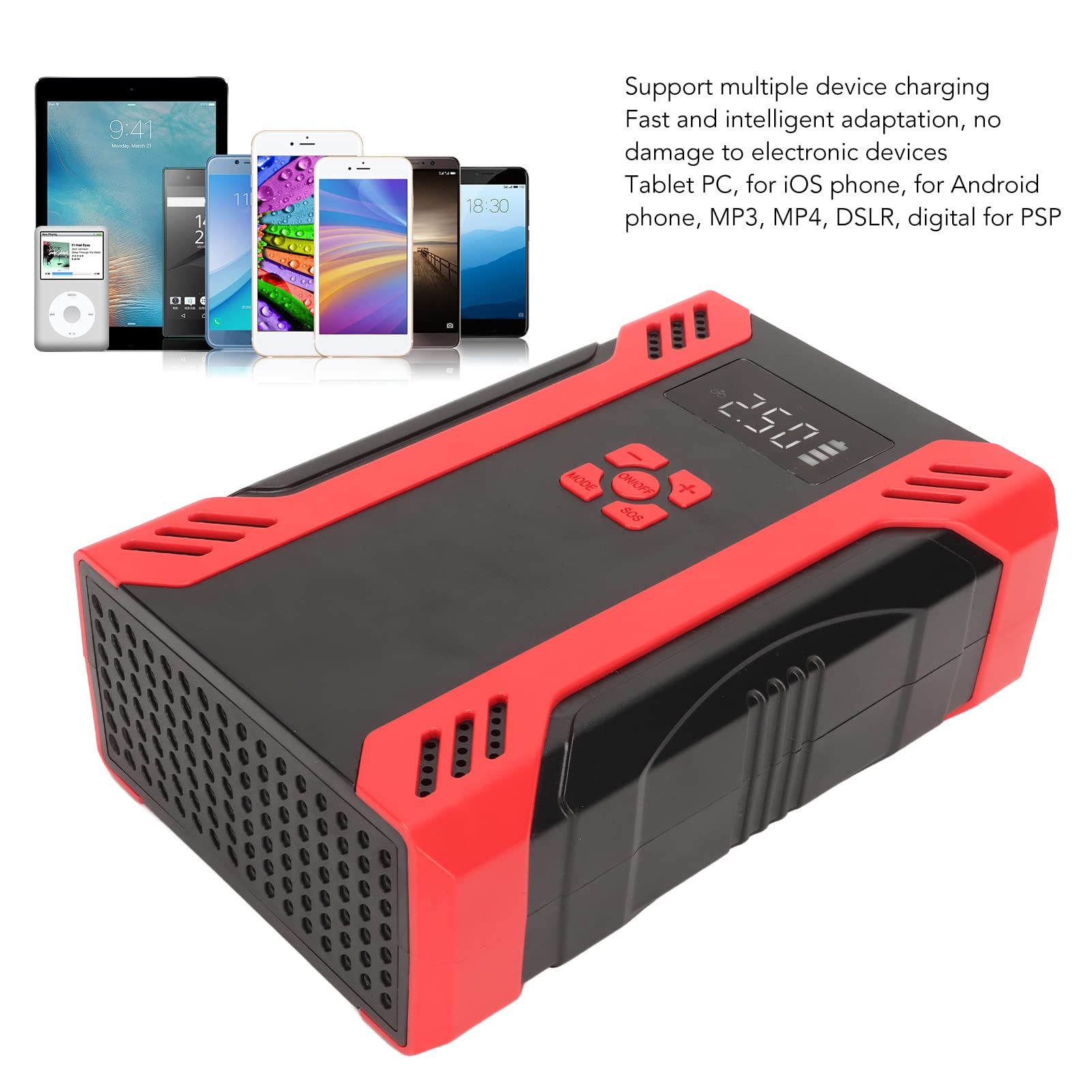 Cuifati 2000A Pico 15000mAh Arrancador de Batería Portátil para Coche, 12V