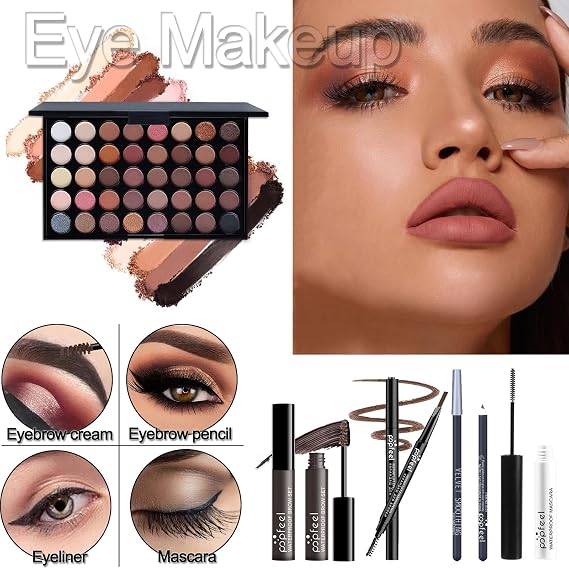 Women's Makeup set, travel cosmetic bundle for girls adults#5 | All in One Holiday Makeup Gift Set with Eyeshadow Palette Concealer Lipgloss Lipsticks Mascara Blush, Essential Starter Pack