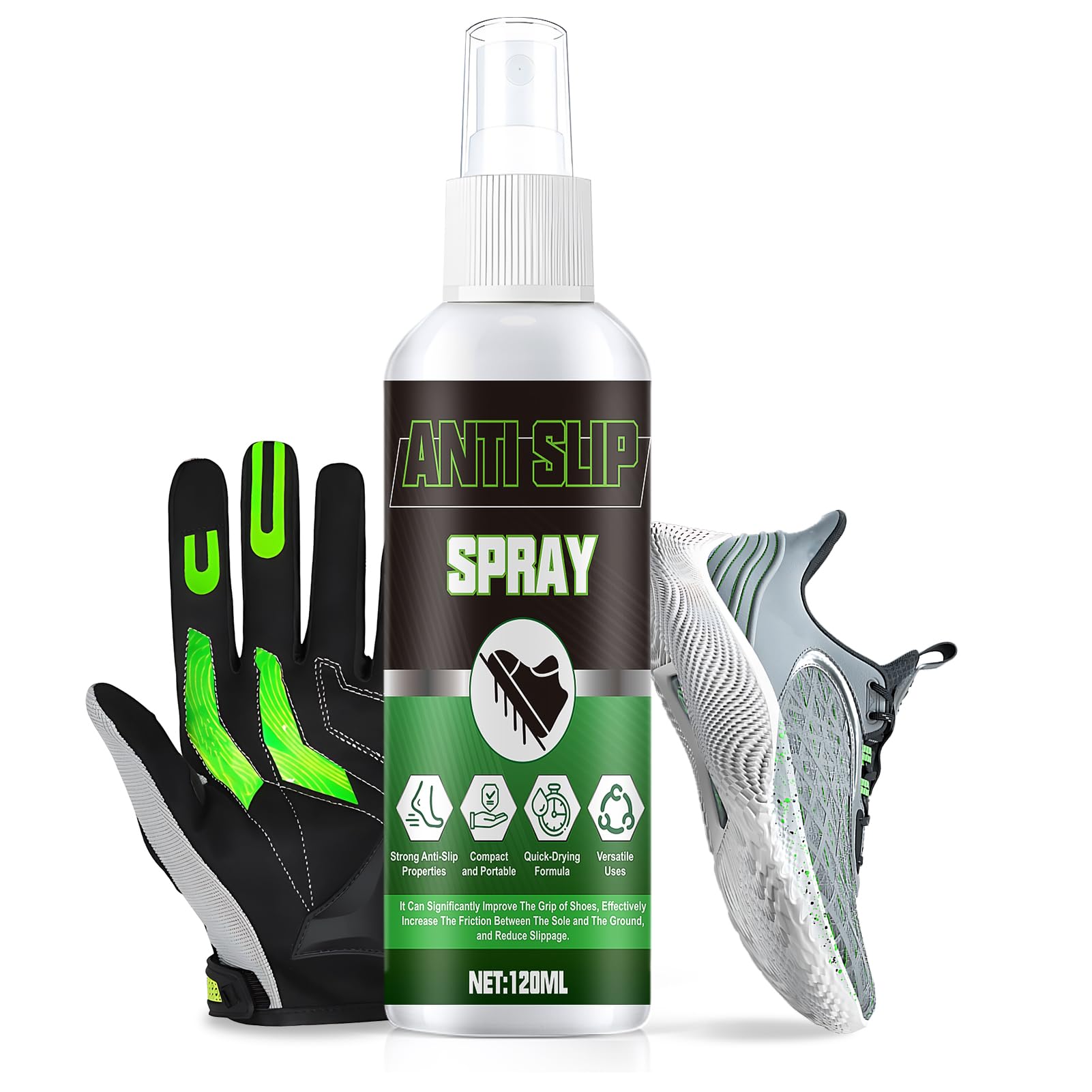 Spray Agarre de Zapatos, 120ml Genérico Spray de Agarre para Zapatillas de Baloncesto, Antideslizante, Mejora el Agarre, Apto para Todo Tipo de Calzado Deportivo