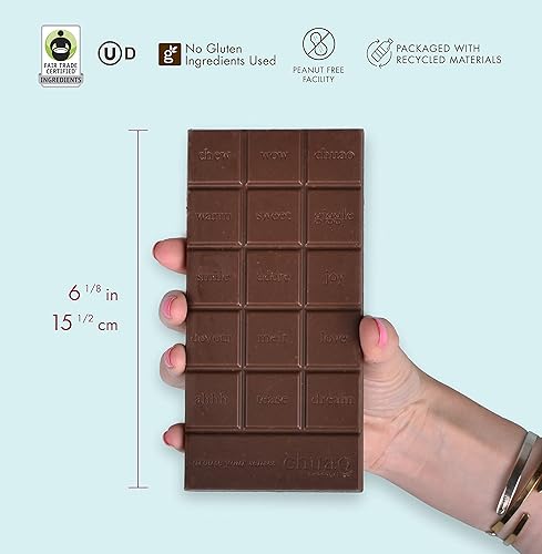 Miniatura 6 de Chuao Chocolatier Barritas de chocolate negro Petardo, sabor gourmet, con sal marina, chipotle, artesanal, europeo, sin conservantes, para cestas de