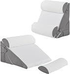 Bedluxe 3Pcs Orthopedic Bed Wedge Pillow Set, Foam Wedge Pillow Post Surgery for Back, Leg and Knee Support, Adjustable 9&12 Inch Folding Triangle Pillow for Sleeping, Acid Reflux, Snoring, Black