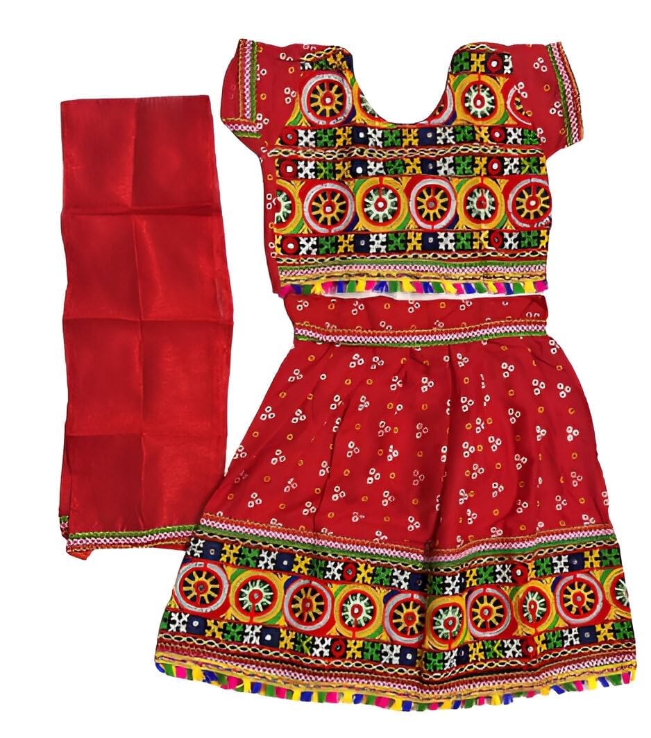 Momlovesyou Cotton Blend Kids Ethnic | Radha Dress Lehenga Choli |Chania Choli Set | Janmashtami Mythological | Dandiya Dance Costume | Rajasthani Ethinic Style For Baby Girls (3 Years - 4 Years) (B0DFM9J124) Amazon Price History, Amazon Price Tracker