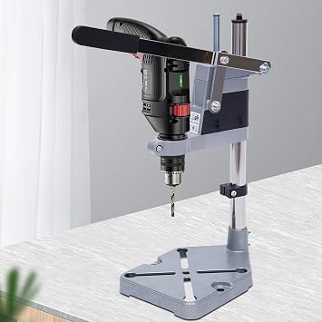 Portable Bench Drill Press Holder Grinder Bracket Stand Clamp Adjustable Angle Double Hole Electric Drill Bracket Bench Drill Stand Clamp for Workbench Repair Fix Kits