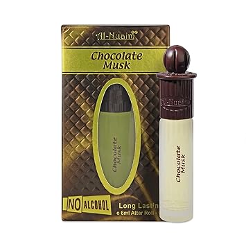 Chocolate Musk Attar Sweet Gourmand Cocoa Perfume Oil, Unisex, Long Lasting, Rich Musk and Amber Notes, 6ml