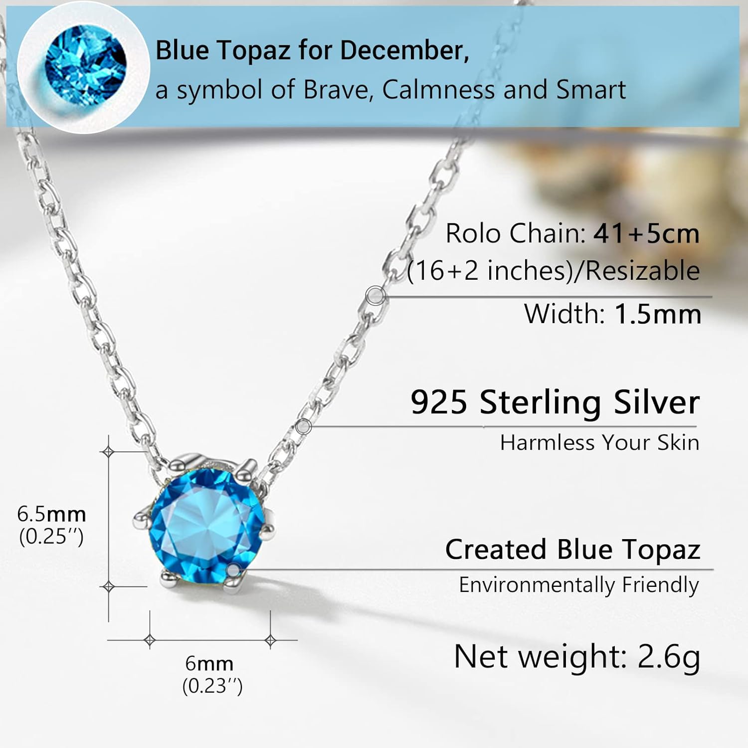 PROSILVER 925 Sterling Silver Dainty Necklace for Women, Gorgeous Cubic Zirconia Birthstone Necklace Jan - Dec Available, 16"-18" Adjustable, Come with Box - Image 4