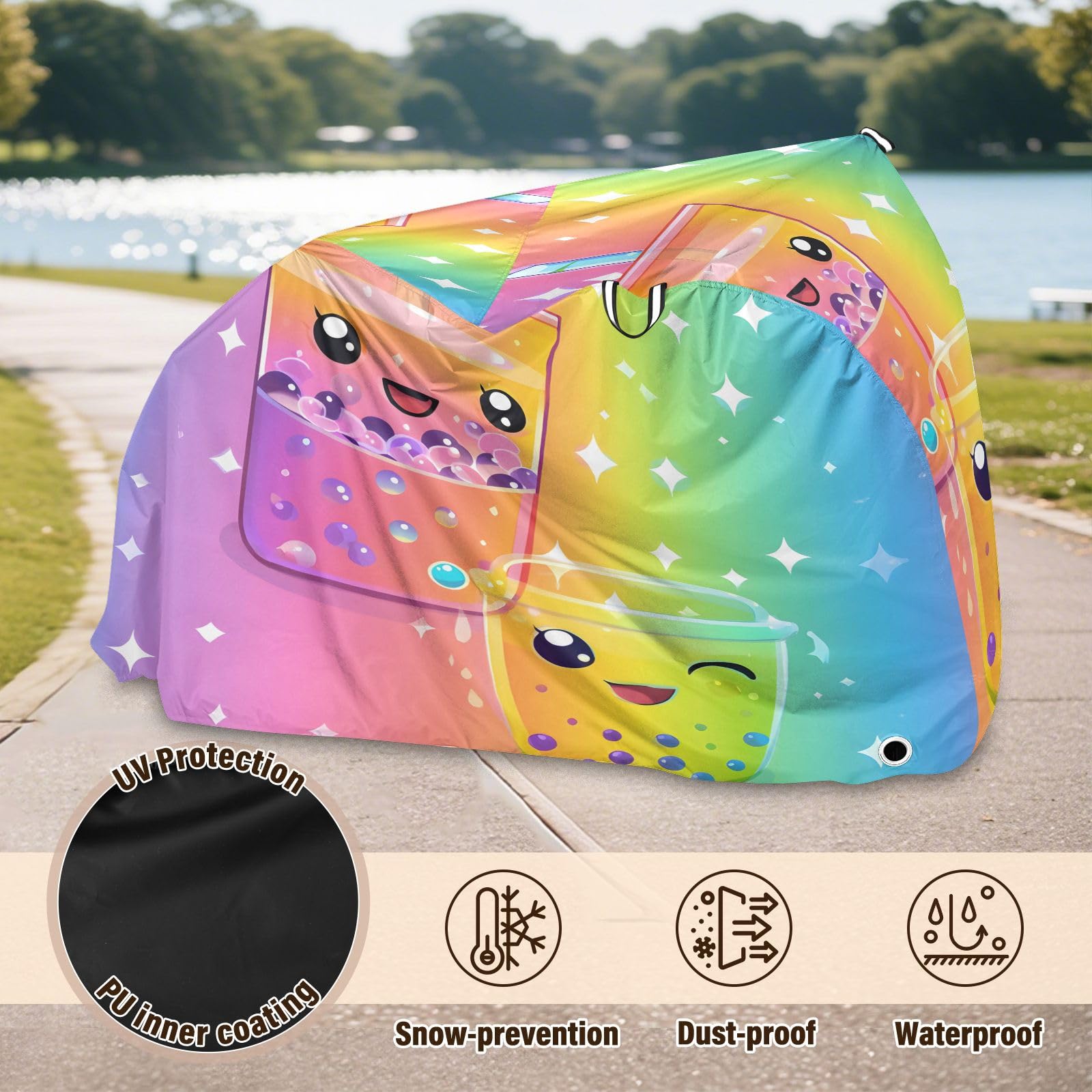 Pokrowiec na rower, wodoodporny, outdoorowy, rowerowy, motorower, pokrowiec przeciwdeszczowy, wytrzymały, wiatroszczelny, ochrona przed słońcem, do roweru górskiego, szosowego, bąbelkowego wzoru