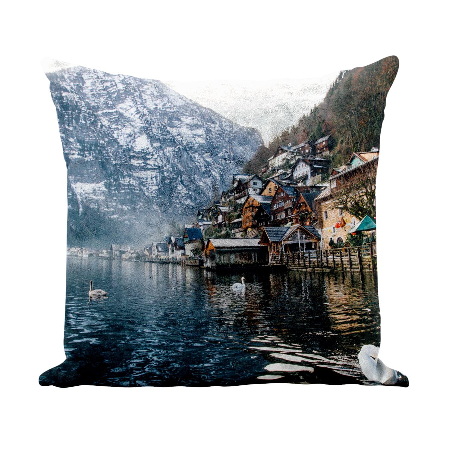 Coussin décoration Autriche similicuir blanc 40x40 cm salon et chambre