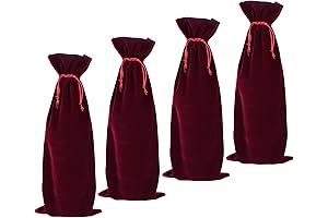 BCP 4-Pieces Luxury Red Wine Bottle Gift Bags for Weddings and Parties