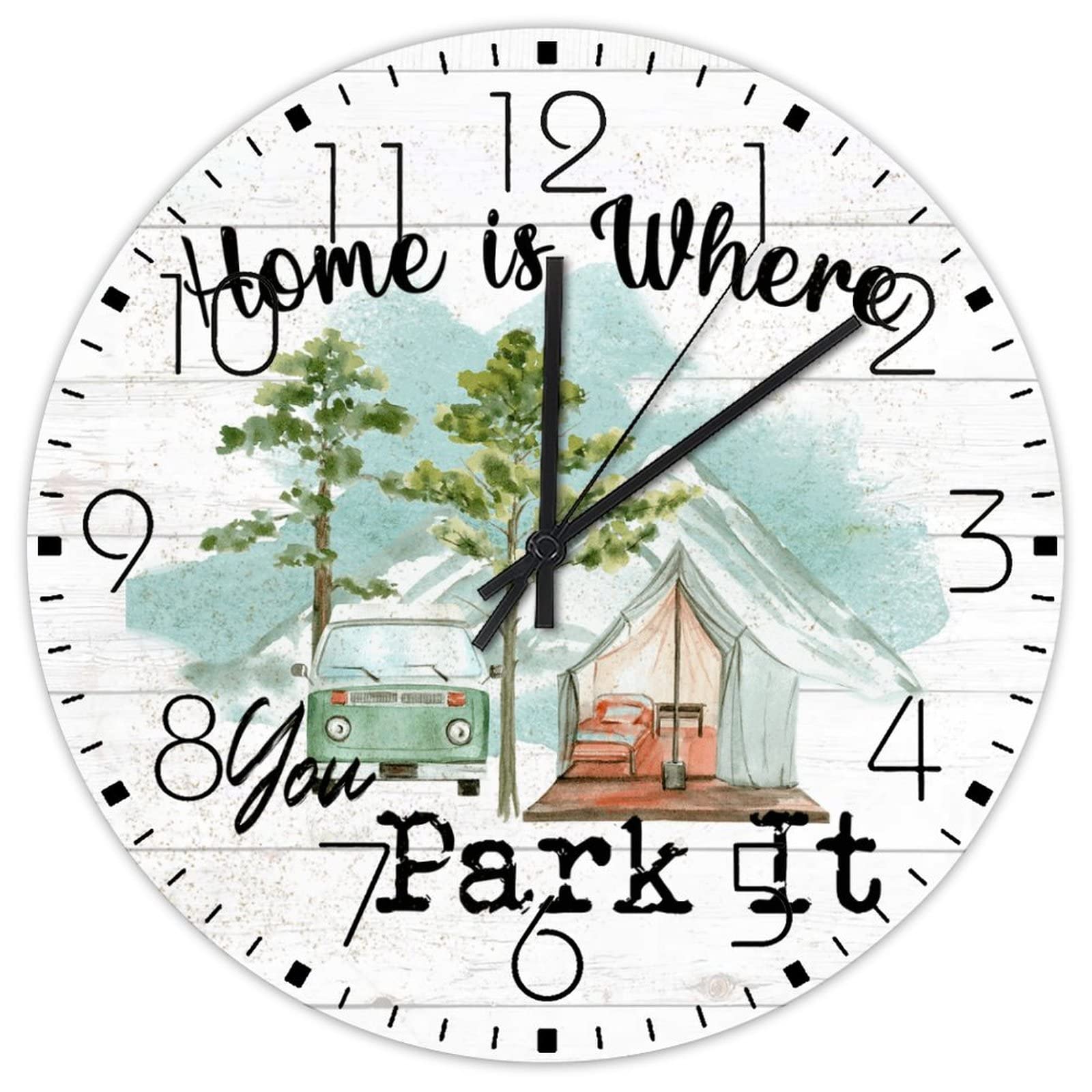 Horloge murale silencieuse 38 cm à piles avec grands chiffres pour la maison