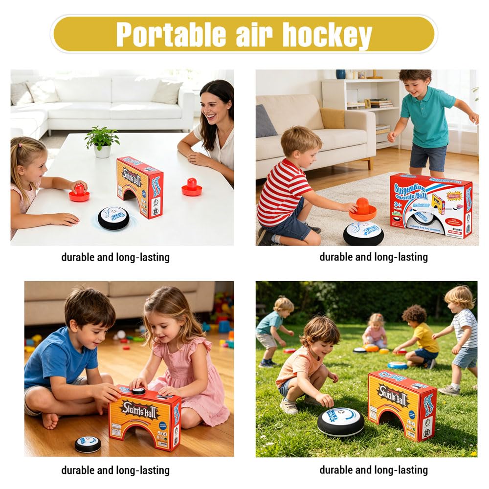 Air Hockey Hover Puck, Hockey Fluttuante Portatile Con 2 Pressioni Rosse Per Hockey Su Aria, Gioco Da Tavolo Per Interni Ed Esterni, Regalo Per Bambini E Adulti