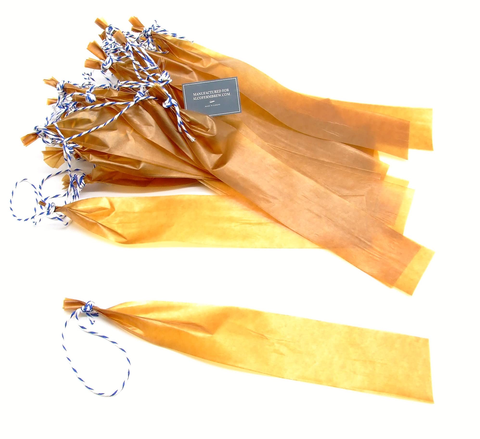AlcoFermBrew Budello di collagene 45mm / 40cm – 30 Pezzi | Salami | Chorizo | Budello di collagene per Salsiccia