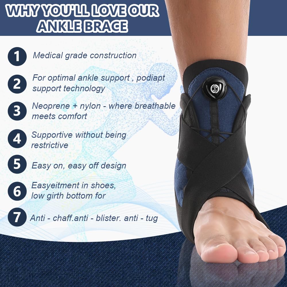 Anuizxz Ankle Brace for children & adolescent, Adjustable straps, strong Velcro, protect ankles, for basketball, football, volleyball, running, for left & right (Black) (M)