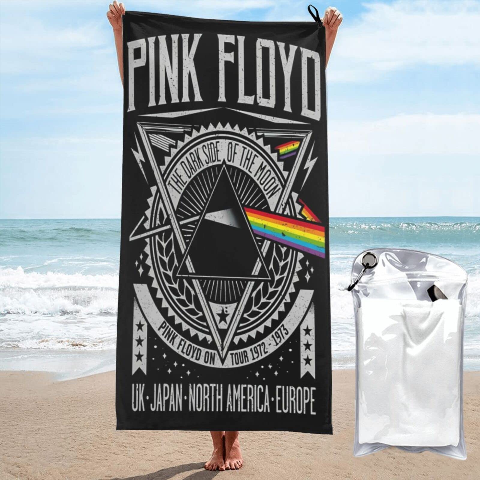 Ezkyztlw Girls As Pic Pink Rainbow Floyd Beach Towel For Kids Women Soft Microfiber Swimming Pool Travel Bath Towels Quick Dry Lightweight Beach Towel Blanket 31.5"X63"