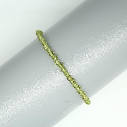 Miniatura 3 de Gempires Natural Amethyst Beads Bracelet, February Birthstone Bracelet. 3.5 mm Size Faceted Purple Beads with14k Yellow Gold Plated 7 + 1 Inch