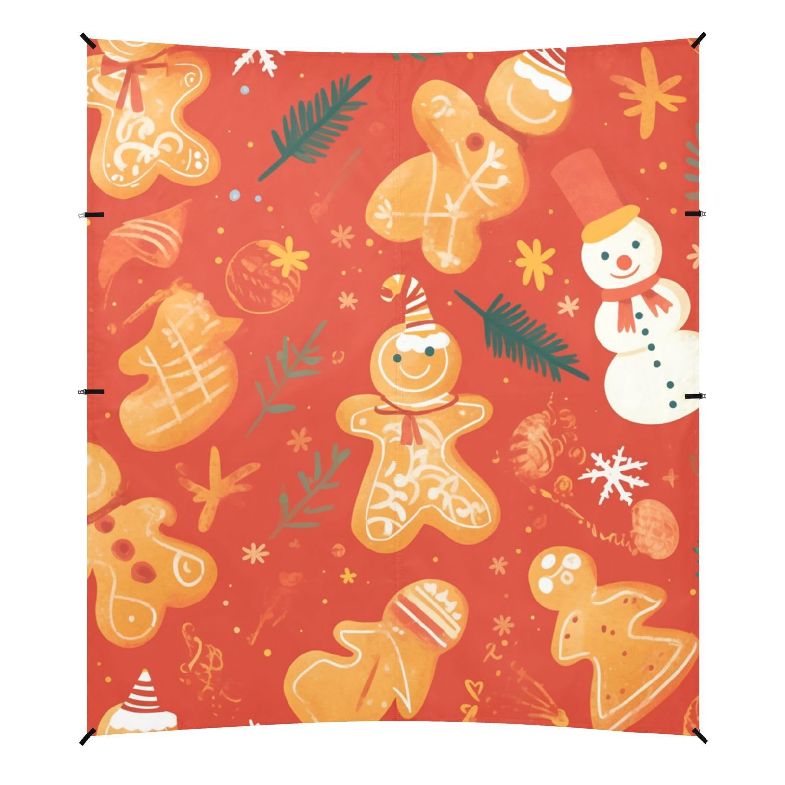 Gingerbread Cookies Beach Cabana Tent UPF50+ Waterproof Sun Shelter with Sandbags, Sand Shovel, Poles for Family Travel