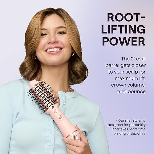 Miniatura 4 de Wavytalk Cepillo secador de pelo de doble voltaje para Europa y viajes internacionales, mini cepillo jet de 110 V-240 V, cepillo secador de pelo