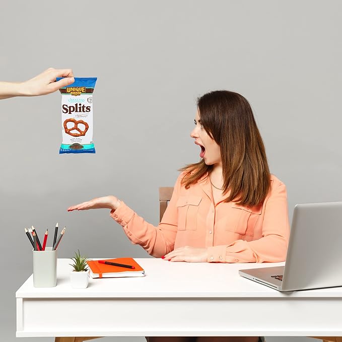 Pretzels Unique Snacks Splits Sin Sal, Horneados, 11 oz (Paquete de 6) miniatura 7