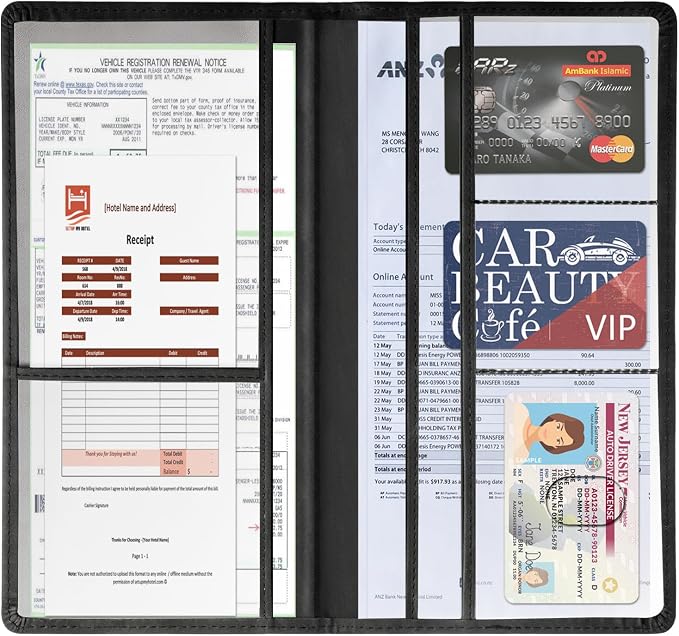 Porta Documentos y Seguro para Auto - Negro miniatura 2