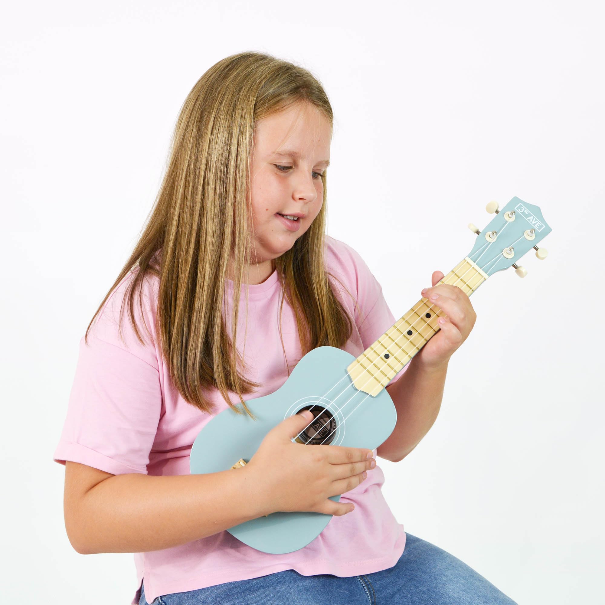 3rd Avenue Sopran-Ukulele Für Anfänger, 21 Zoll, 4 Nylonsaiten Mit Kostenloser Uke-Tasche – Pastellblau – 1 Monat Kostenloser Online-Unterricht