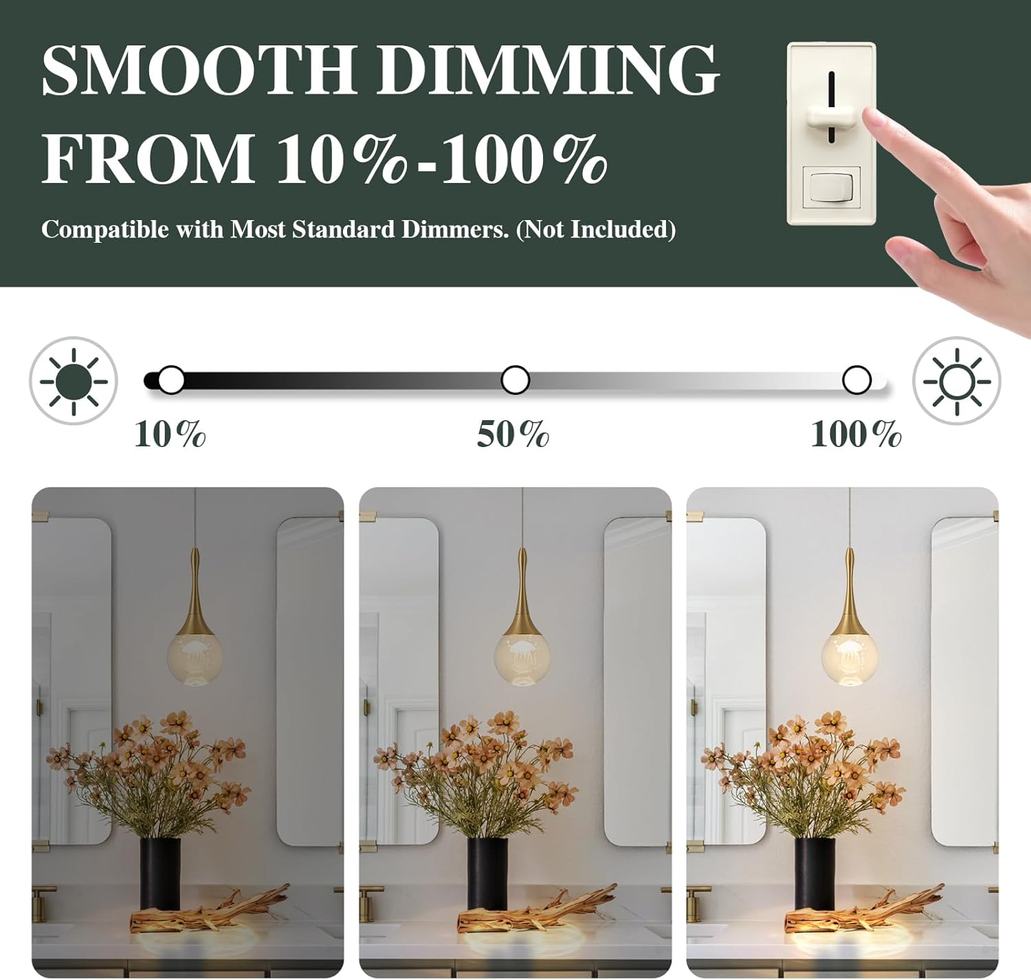 LED Pendant Light Kitchen Island Jellyfish Crystal Pendant Lights Dimmable Gold Modern Hanging Light for Bedroom Bathroom Living Room 3000K Warm White, 1 Pack