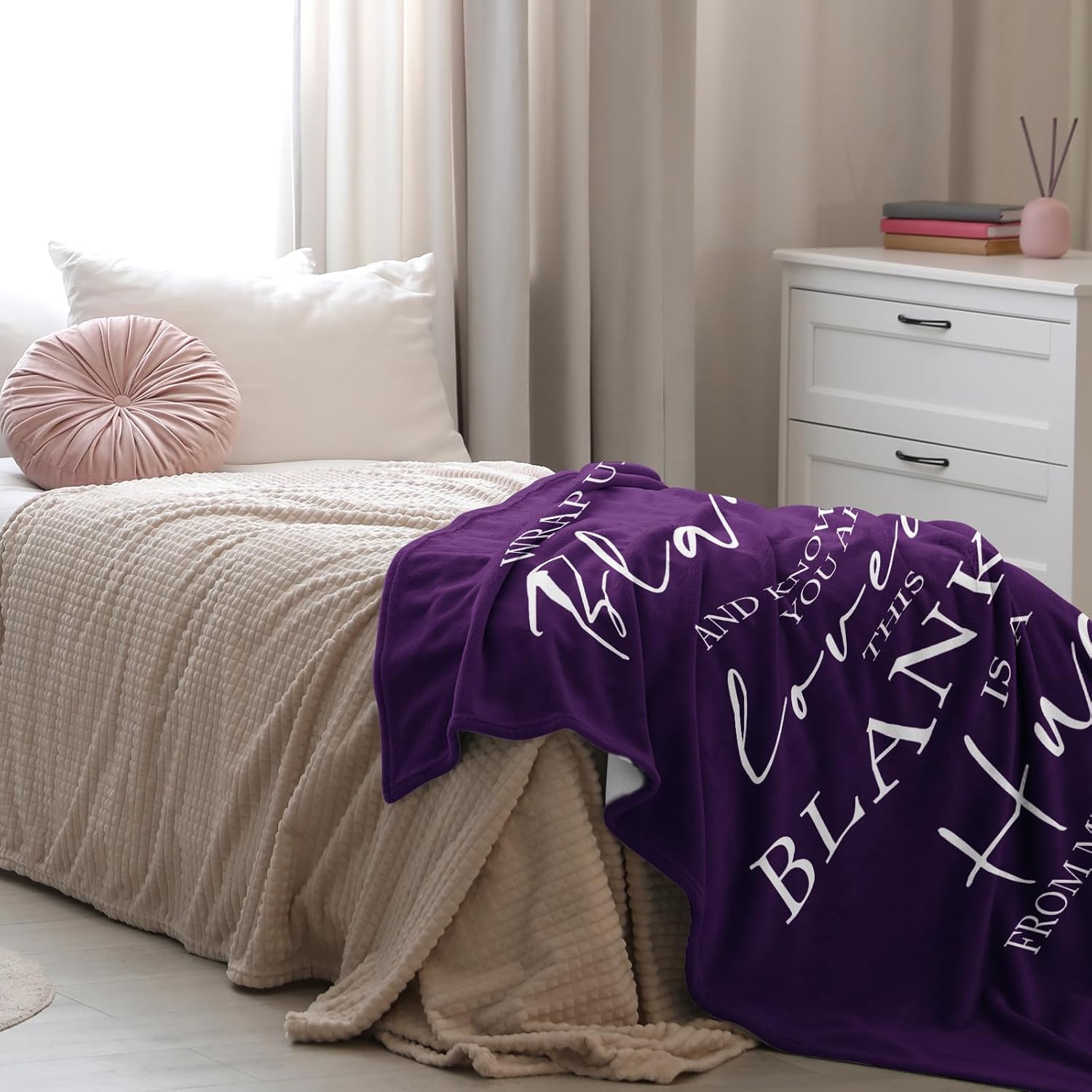 Butonus Get Well Gifts for Women After Surgery, Blanket for Woman, Thinking of You Gifts for Women, Inspirational Encouragement Healing Purple Hug Blanket 60"X50" - Image 5