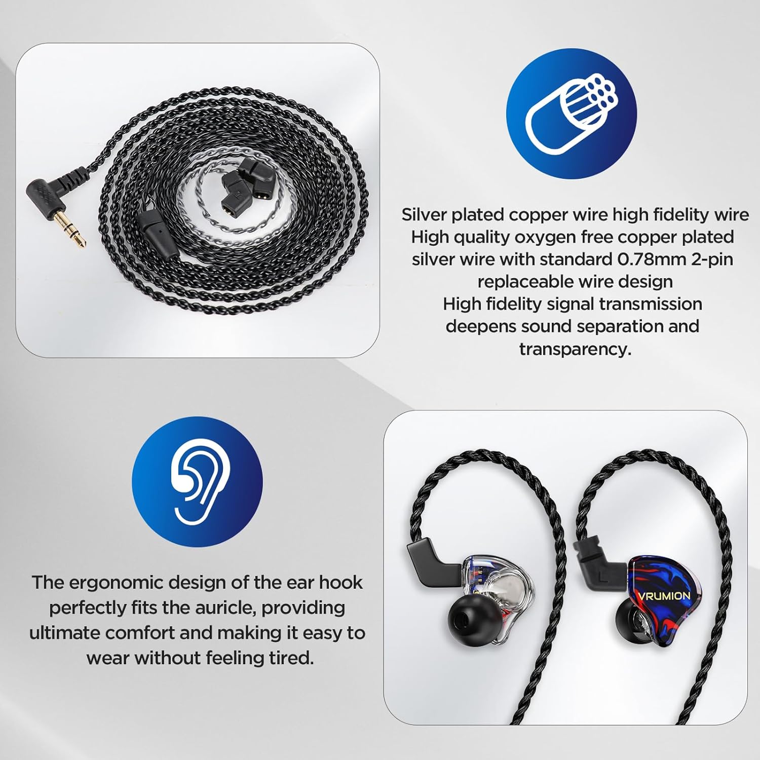 IEM HiFi,Gaming Earbuds,1DD HiFi Earbuds Wired,Featuring Bass Tones,IEM Headphones Suitable for in Ear Monitors for Musicians and Stage Drummers,Suitable for Electronic,Jazz,and More(MICLESS)