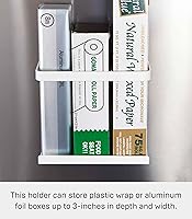 Vista 4 de YAMAZAKI Home Plate Magnet Wrap Or Aluminim Foil Holder - Kitchen Storage, Magnetic Organizer - Steel