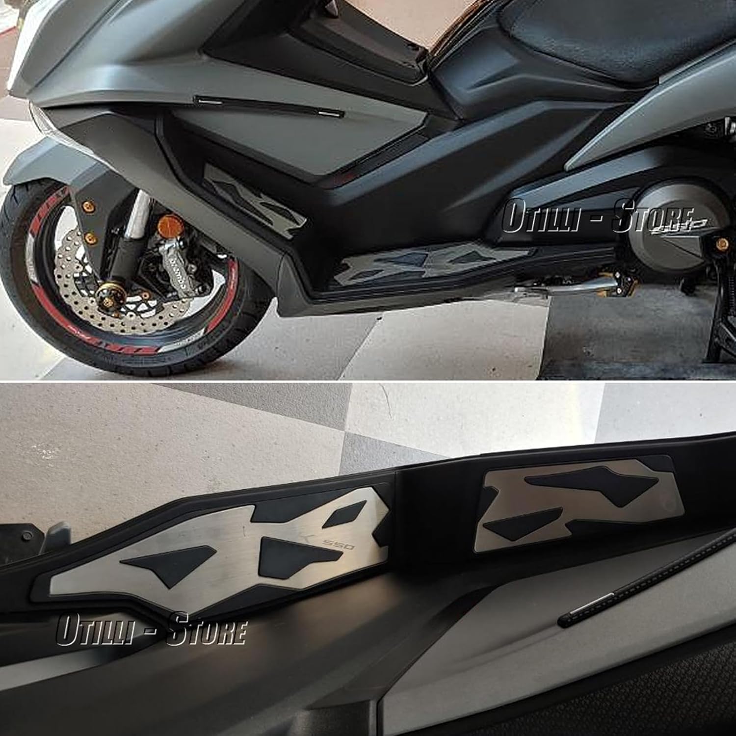 Motorcycle Foot Rests Pedal Front And Rear Footrest Footboard Floorboards Fits for KYMCO AK550 AK 550 2017-2021 Motorcycle Accessories