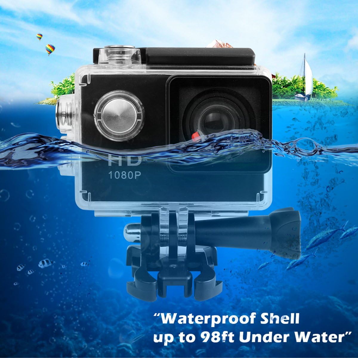 Underwater Waterproof Camera Sport DV 98ft Action Video Camera (Black)