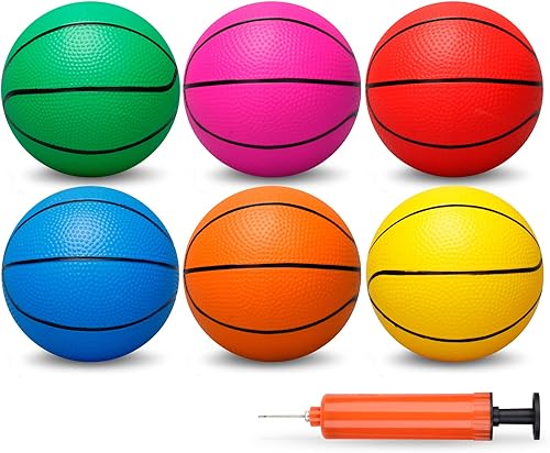 Mini baloncesto de PVC de 5 pulgadas para mini aros de baloncesto de interior, de goma suave de 5 pulgadas para juegos de aro de baloncesto sobre la
